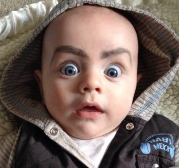 Who would have known that drawing eyebrows on babies would be THIS HILARIOUS!