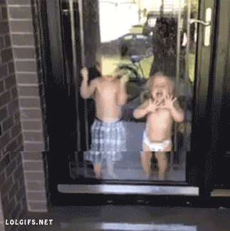 Must See: Little Boy Shields Fearful Baby Sister From Water Hose