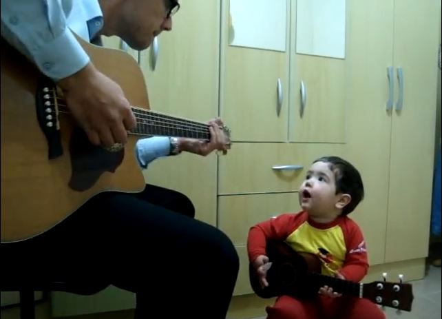Heart Melting Two-Year-Old Belts “Don’t Let Me Down” With His Dad