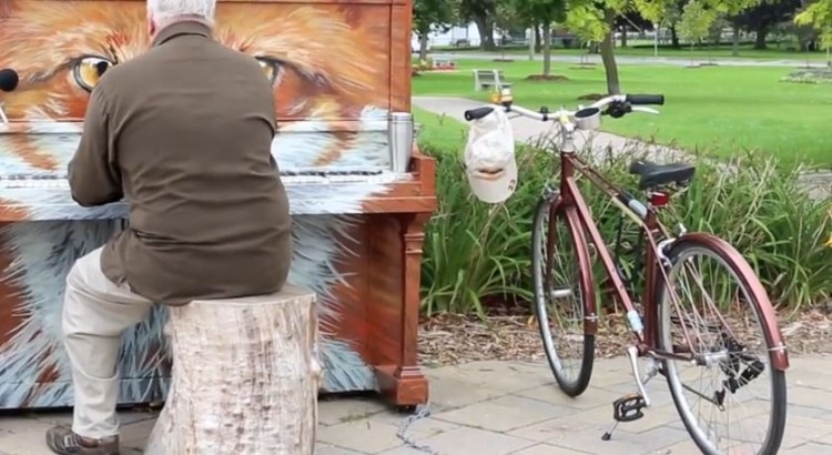 Man Stops And Plays On Street Piano and Creates An Awesome Version of “Say Something”