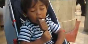 Most Relatable Video Of The Week: Toddler Falling Asleep While Eating Ice Cream