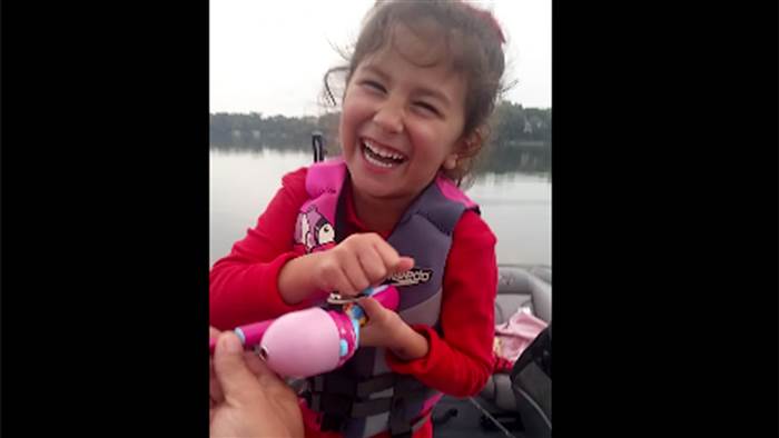 ADORABLE Little Girl Catches Huge Bass Using Only Her Barbie Fishing Pole