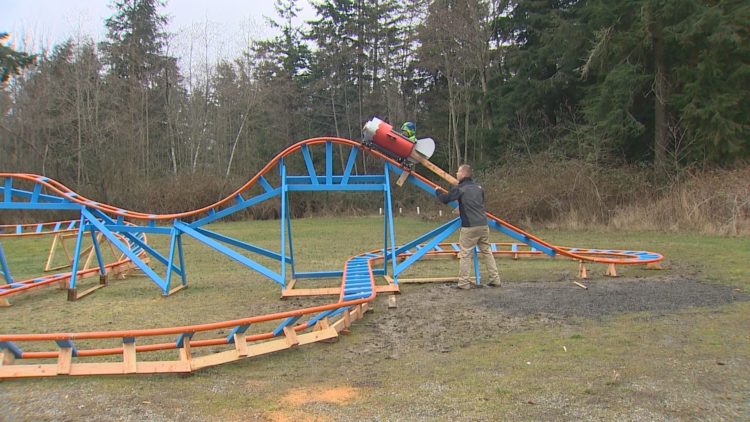 Dad Builds DIY Backyard Roller Coaster